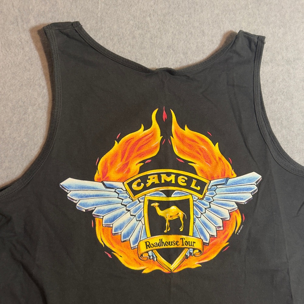 Vintage 1999 Camel Roadhouse Tour Tank Top Myrtle Beach XL Black American Born